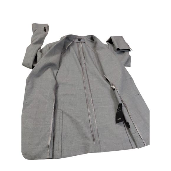 Hugo Boss Lanificio Tesse Bella Italian Fabric Gray Blazer Jacket 36R Woo - Picture 5 of 14
